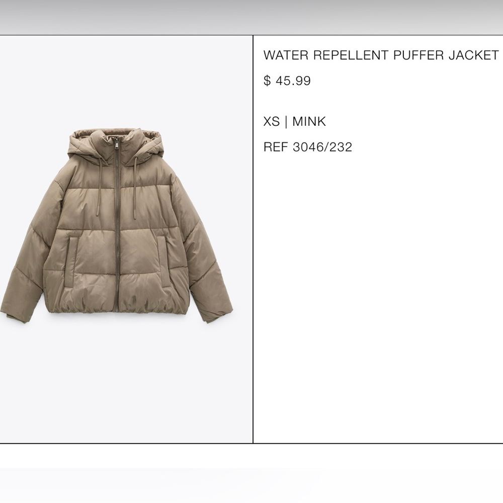 Nude Zara Puffer